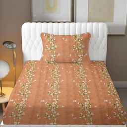 IVAZA Orange Polycotton 230 TC Bedsheets-image-80