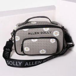 Allen Solly Grey & White  Floral Medium Sling Handbag-12