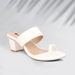 Picktoes White Embellished Block Sandals-57
