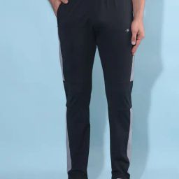Crimsoune Club BlackRegular Fit Colour Block Trackpants-image-1