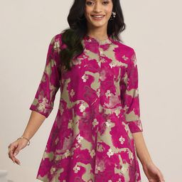 Libas Floral Printed Panelled Kurti-image-55