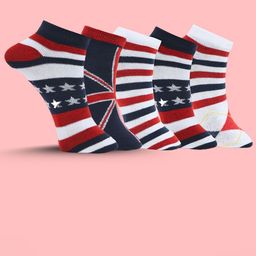 MJE Men Pack Of 5 Striped Ankle Length Socks-picture-44