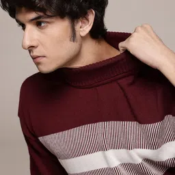 The Roadster Lifestyle Co. Striped Acrylic Pullover-image-72