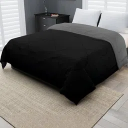 Doristyle Black 250 GSM Checked Microfiber Single Bed Comforter-picture-30