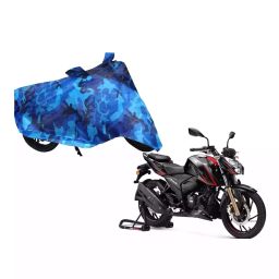 Auto Pearl Waterproof Two Wheeler Cover For TVS Apache RTR 200 4V (Blue)-image-93