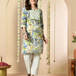 Aktasa Women Floral Printed Pure Cotton Kurta-picture-42