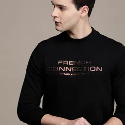 French Connection Round Neck Brand Logo Embossed Pullover Sweatshirt-image-95