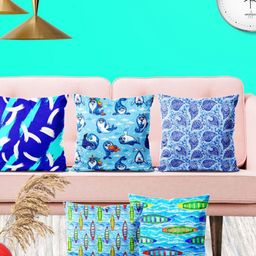ArtzFolio Multicoloured Set of 5 Square Cushion Covers-image-108