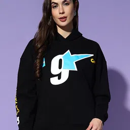 GRIFFEL Women Hooded Printed Sweatshirt-image-64