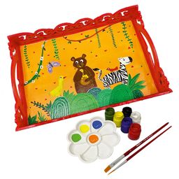 Webby DIY Paint Wooden Serving Tray Activity Kit - Multicolour-0
