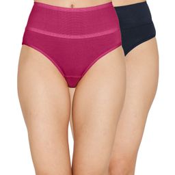 Nejo Pack Of 2 Solid Post Delivery Shaper Panty - Black Red-image-67