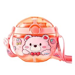 FunBlast Water Bottle with Straw Pink  420 ML (Pink)-39