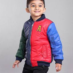 Babyhug Full Sleeves Color Block Bomber Jacket - Multicolor-image-74