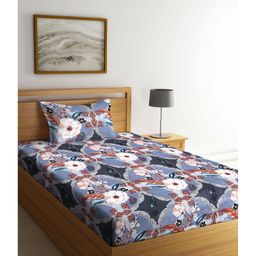 Arrabi Single Bed Cotton Blend Bedsheet and Pillow Cover - Multicolour-image-82