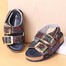 Babyoye Buckle Sandals With Velcro Closure Navy Blue (Print May Vary)-image-86