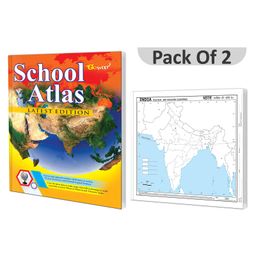 Gowoo School Atlas Latest Edition Art Paper and Small-100 India Political Outline Map for School Pack of 2 Charts - English-11