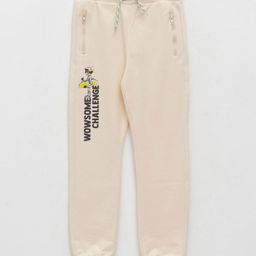 LC Waikiki Cotton Polyester Elastic Waist Placement Text  Printed   Joggers  - Beige-image-31