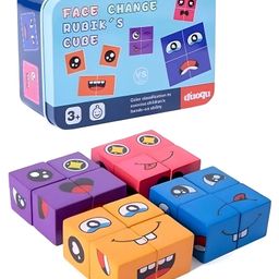 Comercio Wooden Puzzle Face Change Rubik Cube Puzzle Game Face-Changing Educational Magic Cube Building Blocks Puzzle For Kids Multicolor-21