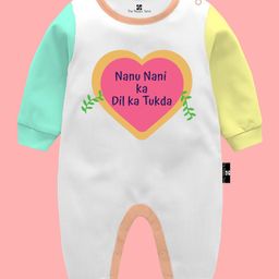 The Peppy Tend 100% Cotton Full Sleeves Nanu Nani Ka Dil Ka Tukda Text Printed Romper - Multi Colour-image-52