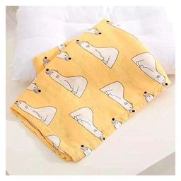 Kassy Pop 100% Bamboo Cotton Baby Swaddle Wrap Cum Receiving Blanket, 125x100 cm - Lazy Bear Print-image-43