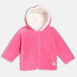 MINI KLUB Knit Full Sleeve Solid Jacket - Pink & White-picture-36