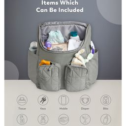 Mi Arcus Backpack Travel Friendly Diaper Bag with Diaper Changing Sheet for Mom and Dad- Light Green image 2