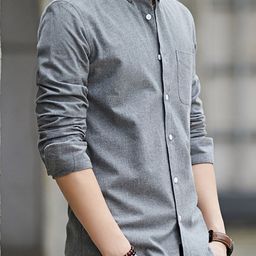 StyleCast Men Button-Down Collar Solid Cotton Casual Shirt-image-31