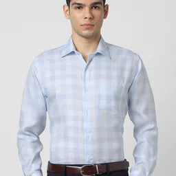 Van Heusen Men Checked Cotton Formal Shirt-image-13