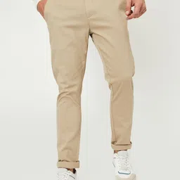 max Men Regular Fit Chinos Mid-Rise Cotton Trousers-image-7