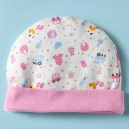 Ben Benny Interlock Knit Cap Mitten & Booties Set with Toys Print White - Diameter 11 cm image 3