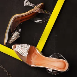 Froh Feet Women Embellished Synthetic Regular Kitten Sandals-image-91