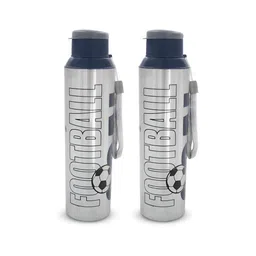 Dhara Stainless Steel Navy Blue & Grey Set of 2 Stainless Steel Printed Water Bottle-picture-13