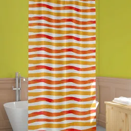 ArtzFolio White & Brown Printed Waterproof Shower Curtain-image-8