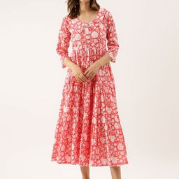 CORSICA Women Floral Printed Peter Pan Collar Fit & Flare Dress-image-73