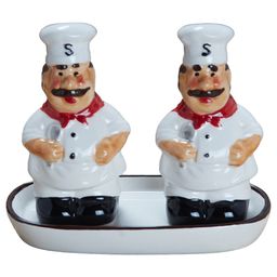 Kookee Ceramic Salt Pepper Container Set with tray (9980) image 5