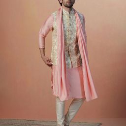 Manyavar Men Regular Kurta With Churidar & Jacket With Dupatta-picture-50