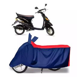 Auto Pearl Two Wheeler Cover with Bag for Bajaj Spirit, Red & Blue-image-82