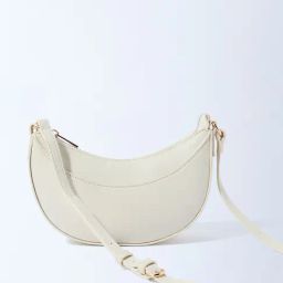 Westside Off-White Textured Saddle Bag-image-56