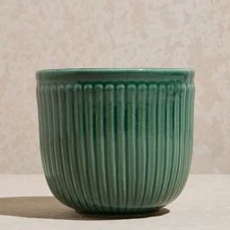 Westside Home Green Ribbed-Textured Ceramic Pot-image-81