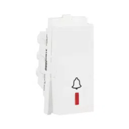 Standard by Havells Bell Push Switch Indicator 10 Amp IVY Series White, ASYSBIW101-92