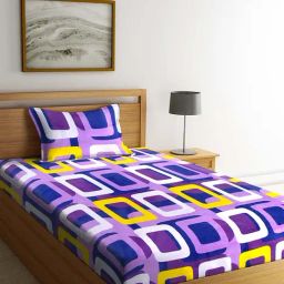 HOSTA HOMES Purple Cotton 180 TC Bed Sheet Set-image-19