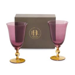 Pure Home and Living Textured Purple Glass Set of 2 Wine Glasses-image-31