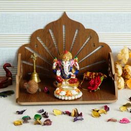 eCraftIndia Sunrays Design Laminated Wood Pooja Temple/Mandir-image-82