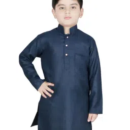 SG Yuvraj Kids Navy Solid Full Sleeves Kurta-image-63