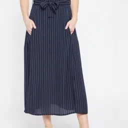 Rare Navy Striped A-Line Skirt-picture-22