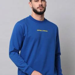 GRIFFEL Royal Blue Round Neck Sweatshirt-25