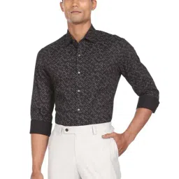 Arrow Black Cotton Slim Fit Printed Shirt-picture-34