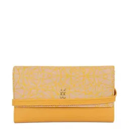 Baggit Yellow Printed Wallet for Women-17
