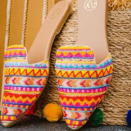 NR by Nidhi Rathi Women's Multicolor Mule Shoes-17