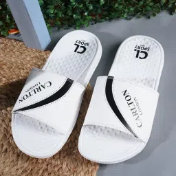 Carlton London Men's White Slides-image-12